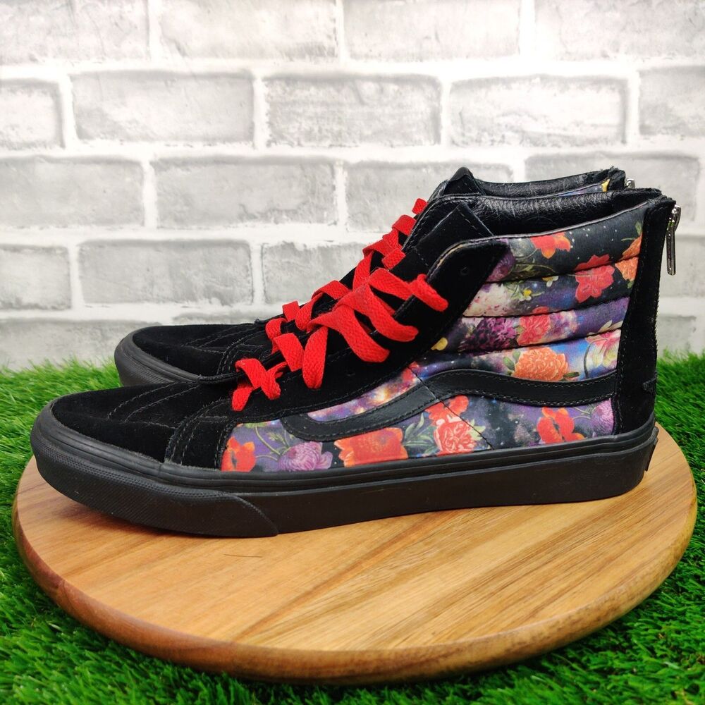 VANS Sk8-Hi Zip Galaxy Floral Black High Top Sneakers Shoes Mens Size 9.5 - Picture 6 of 11